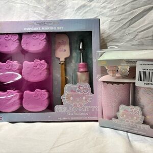 2x Bundle - Hello Kitty - 50th Anniversary Cupcake Making Kit + Cupcake Liners